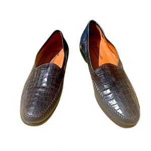 {Sandro Moscoloni Vineyard} 'Jackson' Navy Gator Print Leather Slip-on Loafers